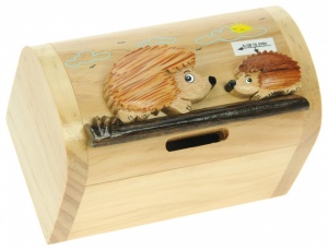 5215-HH: Hedgehog Money Boxes (Hidden Lock) (Pack Size 3) Price Breaks Available
